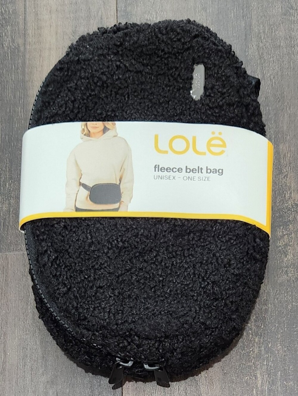 Black Sherpa Fleece Belt Bag Crossbody Fanny Pack -- By Lole - Picture 4 of 4